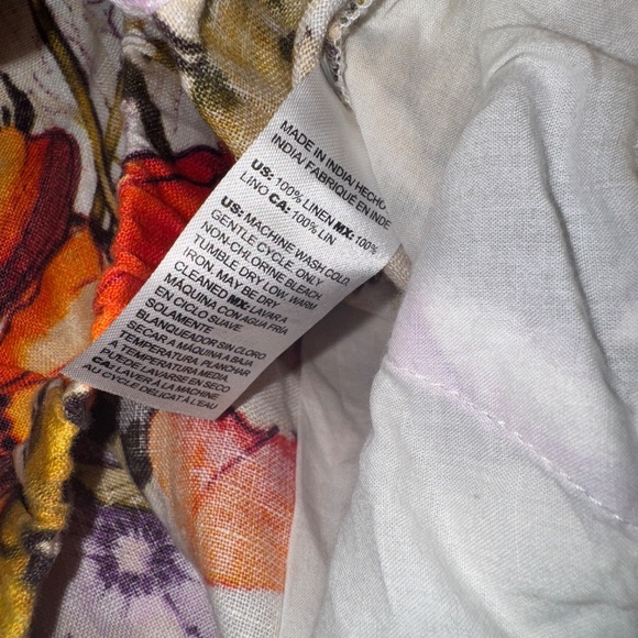 NWT Chicos Linen Flora Print Straight Leg Pants Size 3.5T 3.5 Tall Large - Picture 6 of 8